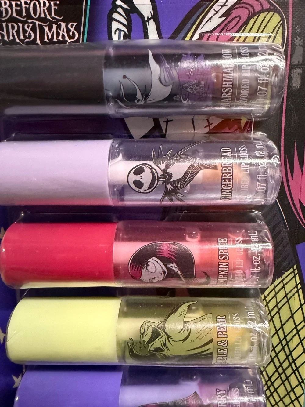 Disney Nightmare Before Christmas 6 Piece Mini Lip Gloss Set NWT